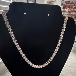 Sliver with Clear Stone with Adjustable Size Necklace